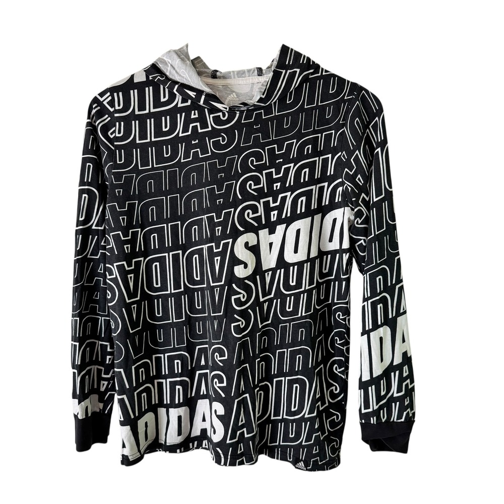 Adidas Hoodie Pullover All Over‎ Print Long Sleeve Athleisure Top
